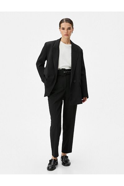 Koton Stoffhose mit hoher Taille und Gürteltasche