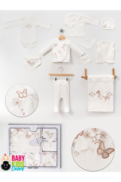 baby kids colors Luxury Butterfly Newborn Hospital Discharge 10-Piece Bodysuit Set (Boxed)