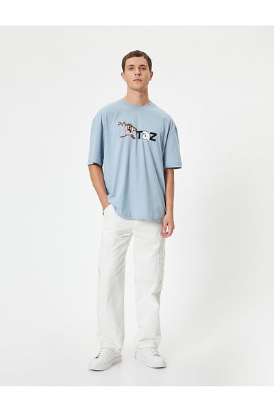 Koton Tasmanian Devil Licensed - Oversize Cotton Crew Neck T-shirt