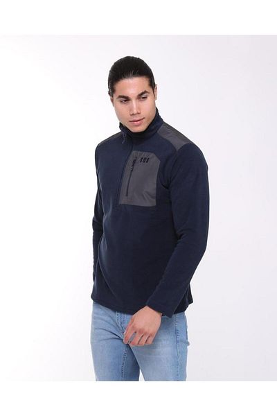 Helly Hansen كتلة Halfzip للرجال باللون الأزرق الداكن نصف سحاب من الصوف