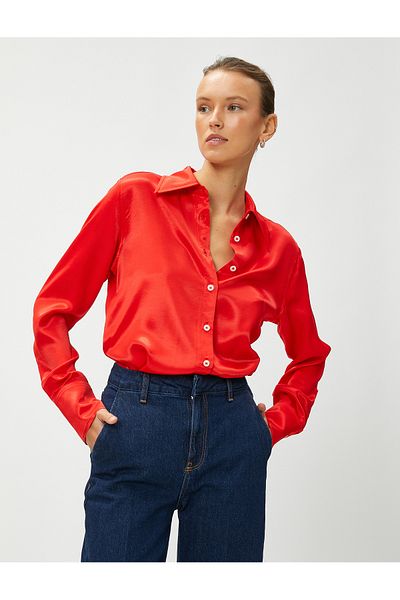 Koton Satin-Langarmhemd
