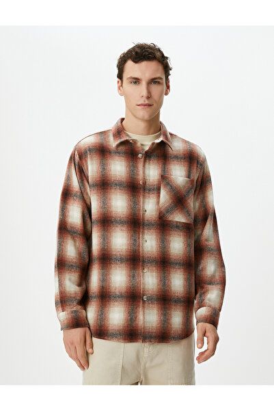 Koton Cămașă Lumberjack Buzunar Detaliat Guler Clasic Mânecă Lungă