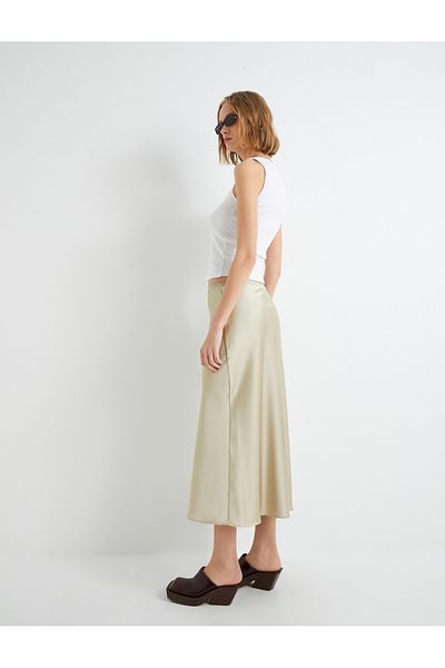 Koton Midi-Satinrock mit normaler Taille und A-Linie