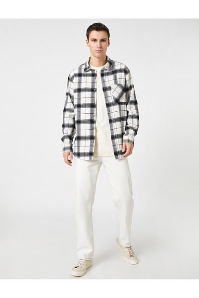 Koton Lumberjack Shirt Classic Collar Pocket Detailed Buttoned