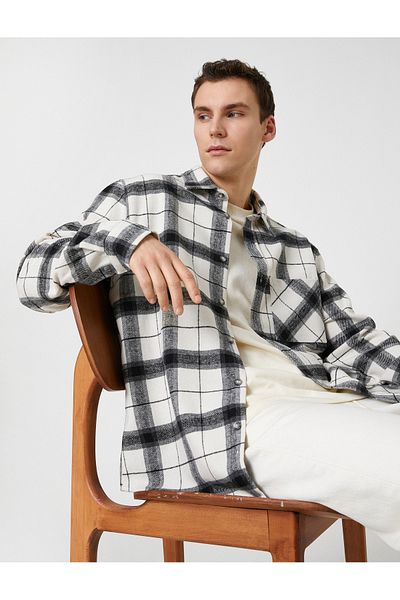 Koton Lumberjack Shirt Classic Collar Pocket Detailed Buttoned