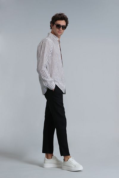 Lufian Karl Sports Men's Black Slim Fit Chino Pants