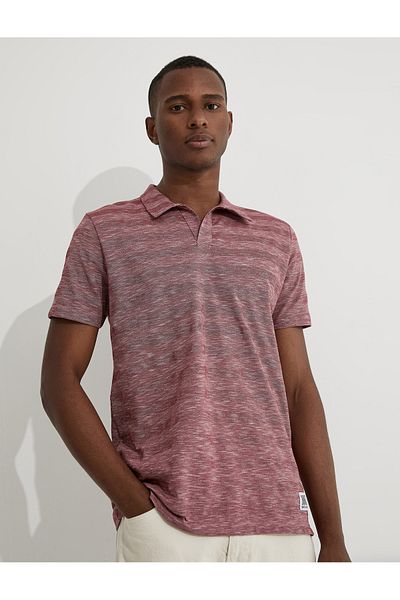 Koton T-shirt με ριγέ πόλο με λαιμόκοψη