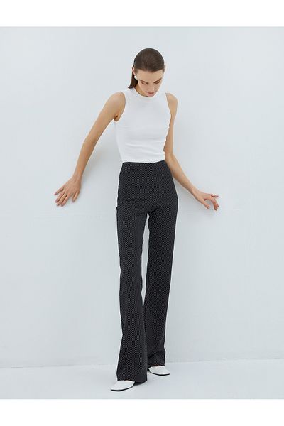 Koton Polka Dot Spanish Leg Fabric Trousers