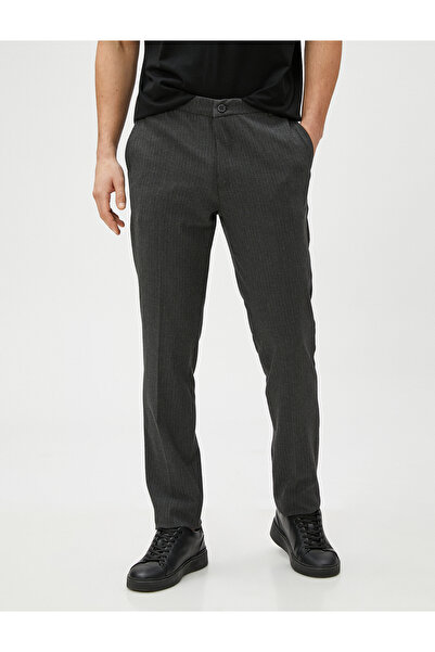 Koton Woven Trousers Buttoned Pocket Detailed