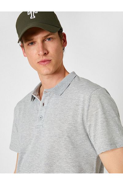 Koton Gestreiftes T-Shirt mit Polokragen