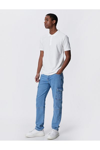 Koton Basic Polo Neck T-Shirt Button Detailed Short Sleeve