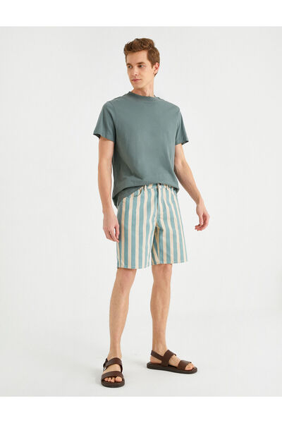 Koton Ριγέ τζιν σορτς με τσέπες