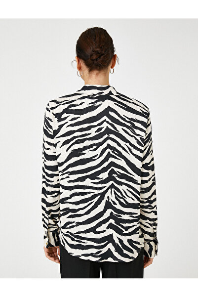 Koton Zebra Desenli Gömlek Uzun Kollu
