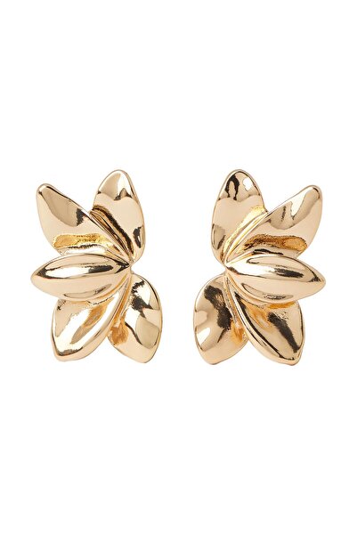 PARFOIS Çicek Motifli Gold Küpe