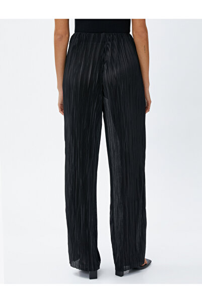 Koton Piliseli Pantolon Düz Paça Beli Lastikli