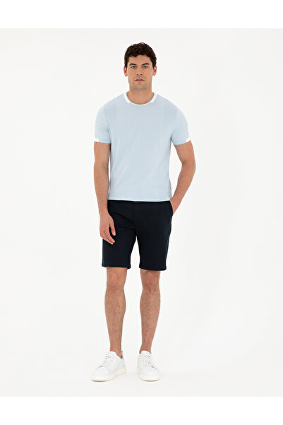 Pierre Cardin Lacivert Slim Fit Dokuma Şort 50291544-VR033