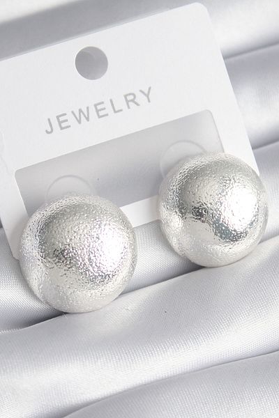 Skygo Brass Silver Color Embroidery Detail Top Model Women's Earrings - Tj-bkp8544