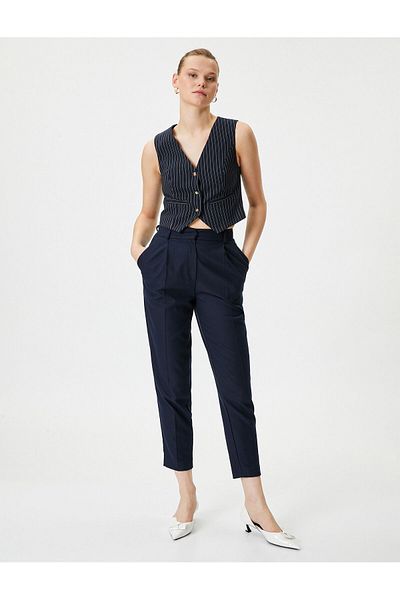 Koton Vest V-Neck Buttoned Pocket Detailed