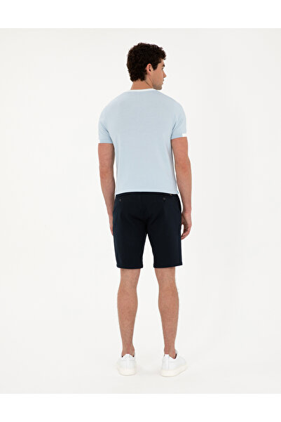 Pierre Cardin Lacivert Slim Fit Dokuma Şort 50291544-VR033