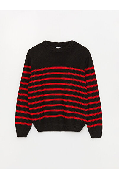 LC Waikiki Lcw Bisiklet Yaka Çizgili Uzun Kollu Erkek Çocuk Triko Kazak