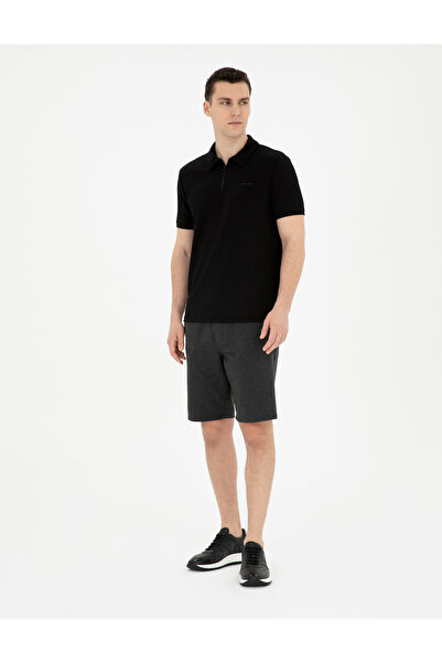 Pierre Cardin Antrasit Melanj Slim Fit Örme Şort 50292994-VR081