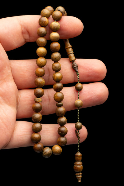 OTTOTESBİH 8.5mm Scented Rosewood - Sphere Cut Rosewood Prayer Beads, System Tassel
