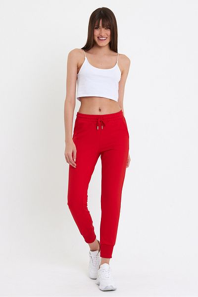 Avones Women's 2 Thread Knitted Jogger Sweatpants with Elastic Legs
