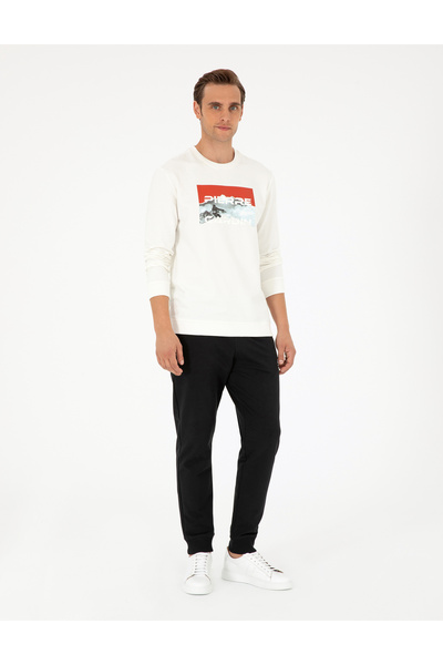 Pierre Cardin Ekru Regular Fit Sweatshirt 50292984-VR019