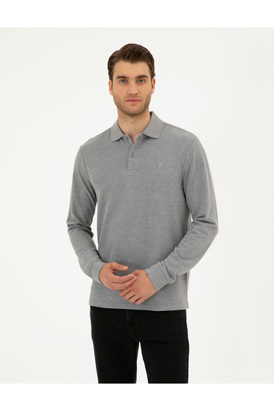 Pierre Cardin Світшот Gri Melanj Slim Fit Basic 50294438-VR086