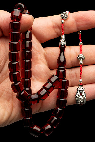 OTTOTESBİH Sistem Püskül 9x11mm Roată croială găuri înfundate Model Otoman Fire Amber Tesbih