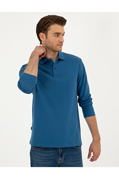 Pierre Cardin Ανοιχτό μπλε ναυτικό εφαρμοστό Basic φούτερ 50294438-VR059