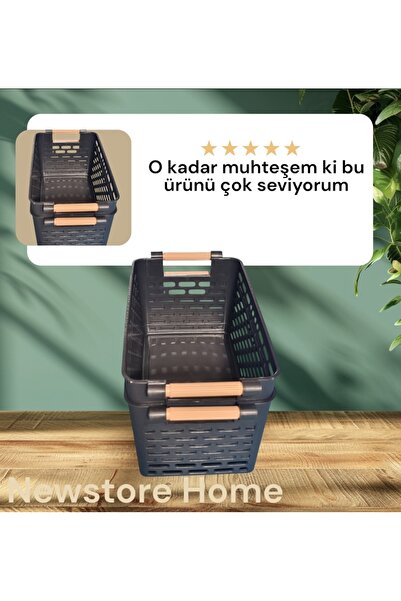 NEBİL HOME 2 Adet Çok Amaçlı Plastik Tutacaklı Organizer Sepet - Dolap Içi & ...