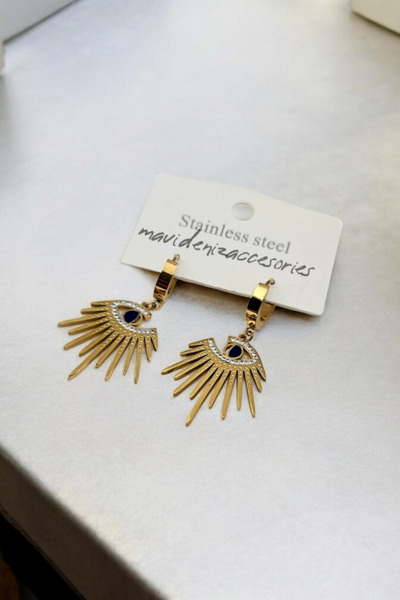 m mavi deniz accesories أقراط من الفولاذ على شكل عين أقراط متدلية من الفولاذ