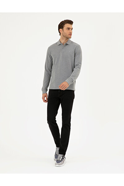 Pierre Cardin Γκρι μελανζέ εφαρμοστό Basic φούτερ 50294438-VR086