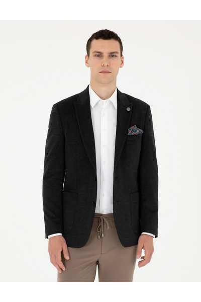 Pierre Cardin Ανθρακί Μπουφάν Στενής Γραμμής 50296044-VR006