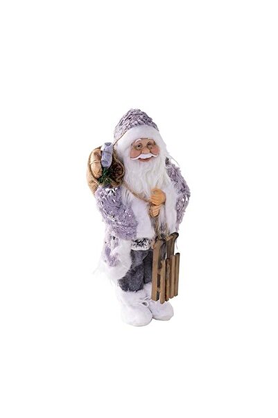 Şekerci Cafer Erol Yılbaşı Aksesuarı Kızak Tutan Noel Baba Gri 45 cm 116451