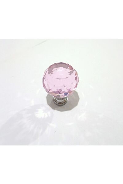 kayakulp Pembe Kristal Düğme Kulp 30mm