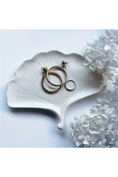 muay selection Decorative White Leaf Look Presentation Holder (1 Piece, Decoration, Organizer)