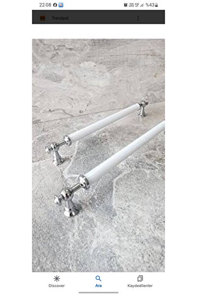 kayakulp Boru Lüks Kulp 96mm Beyaz/krom