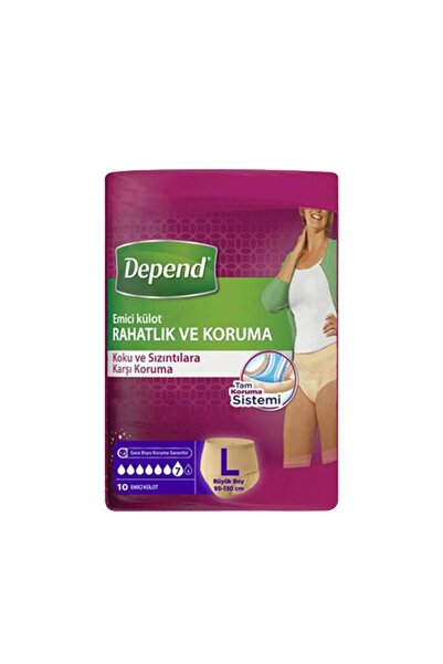 Depend Hasta Bezi Emici Külot Large Beden Büyük Boy 30 Adet 95-130 cm Bel Ölçüsü
