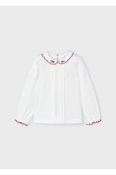 MAYORAL Red Embroidered Girl's Blouse