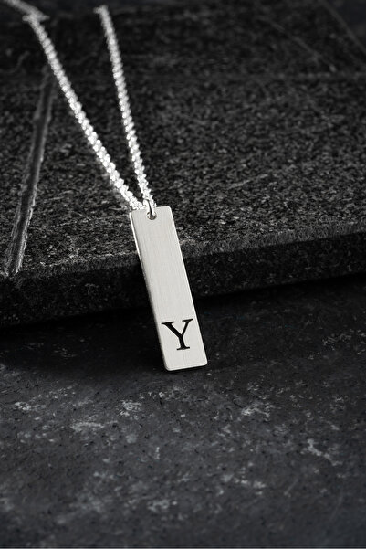Vetro Silver Erkek Özel Tasarım 925 Ayar Gümüş Y Harf Kolye