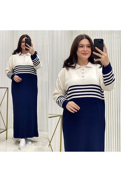 GK Shirt Collar Knitwear Dress