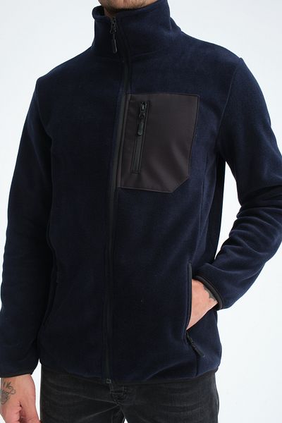 Store Full Zippered 5 Pocket Men's Fleece Outdoor Jacket