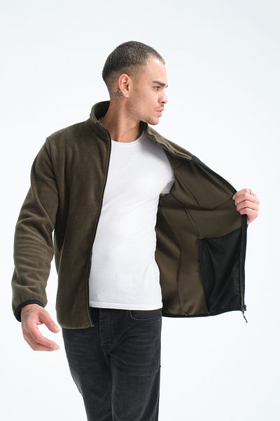 Store Full Zippered 5 Pocket Men's Fleece Outdoor Jacket