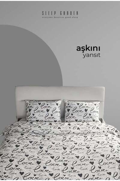 Sleep Garden Set cuvertură dublu de pilota Heart Cotton