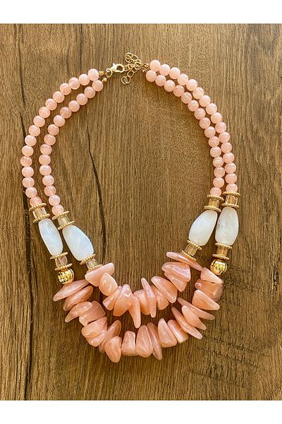 Store Synthetic Beaded Double Layer Style Necklace