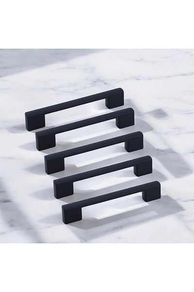 Badem10 (PĂSĂT PLASTIC) Gölcük 96 Mm 5 buc. Mobilier negru Sertar de bucătărie Dulap dulap Mâner Mâner