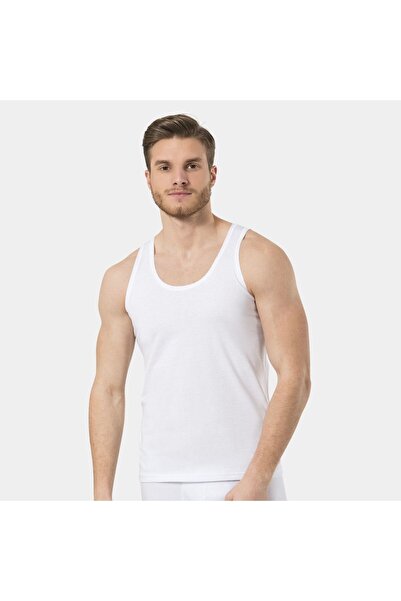 TÜREN Men's 2-Piece Combed Cotton Undershirt 108/White