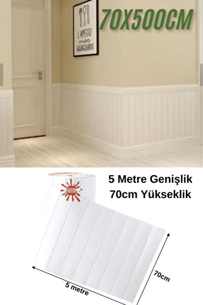 Renkli Duvarlar Kendinden Yapışkanlı Tek Parça Lambiri Model 70x500cm Salon K...